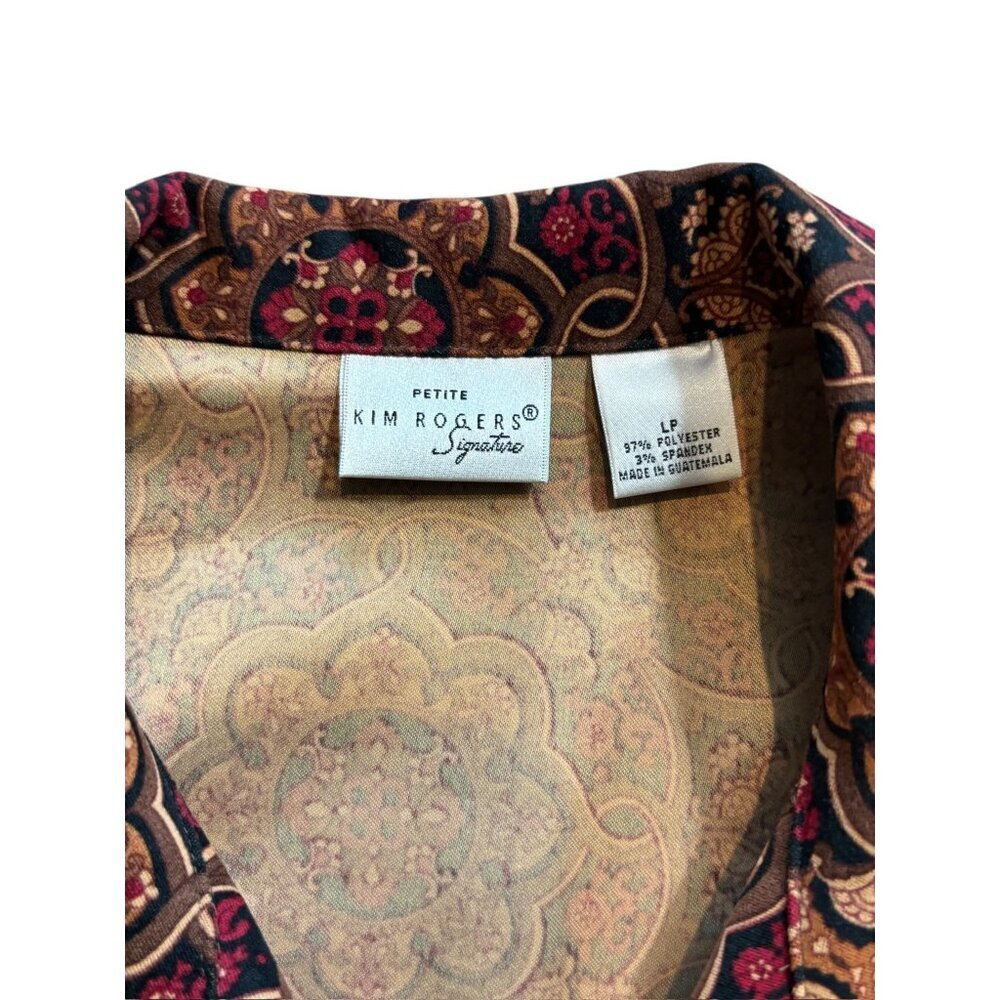 Petite Kim Rogers Signature Women's Burgundy & Brown Blazer - Picture 4 of 7